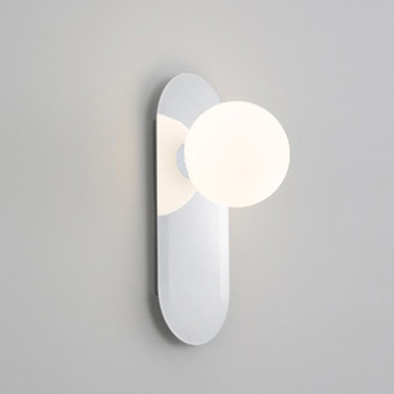 Lámpara de Aplique de Pared de 1 Luz de Círculo Geométrico de Simplicidad Moderna de Vidrio de Aluminio para Sala de Estar 