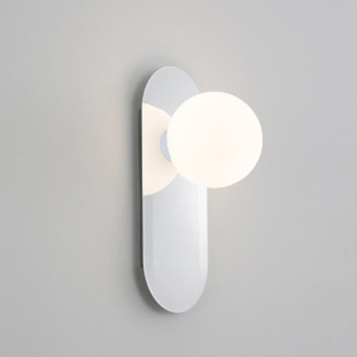 Lámpara de Aplique de Pared de 1 Luz de Círculo Geométrico de Simplicidad Moderna de Vidrio de Aluminio para Sala de Estar 