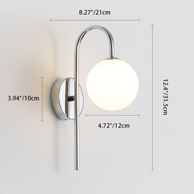 Applique murale 1 lumière en verre et aluminium avec cercle géométrique de simplicité moderne pour salon 