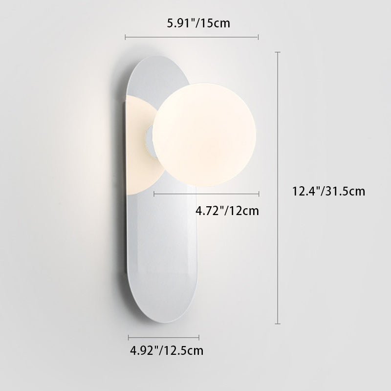 Lámpara de Aplique de Pared de 1 Luz de Círculo Geométrico de Simplicidad Moderna de Vidrio de Aluminio para Sala de Estar 