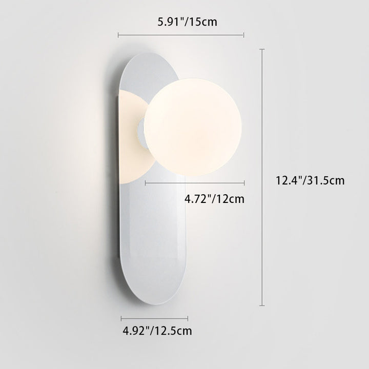 Lámpara de Aplique de Pared de 1 Luz de Círculo Geométrico de Simplicidad Moderna de Vidrio de Aluminio para Sala de Estar 