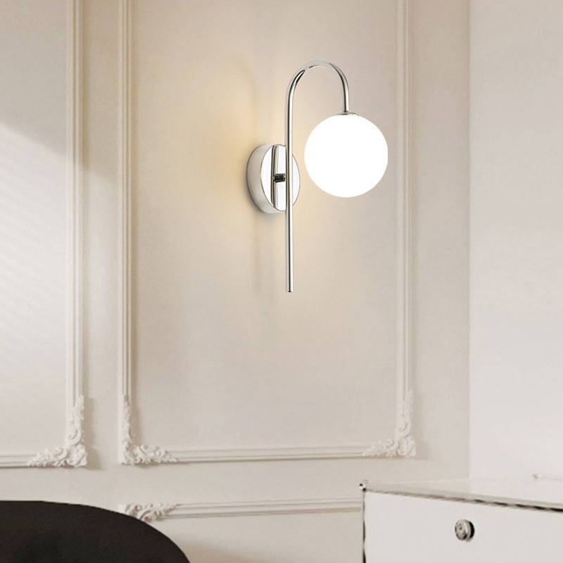 Lámpara de Aplique de Pared de 1 Luz de Círculo Geométrico de Simplicidad Moderna de Vidrio de Aluminio para Sala de Estar 