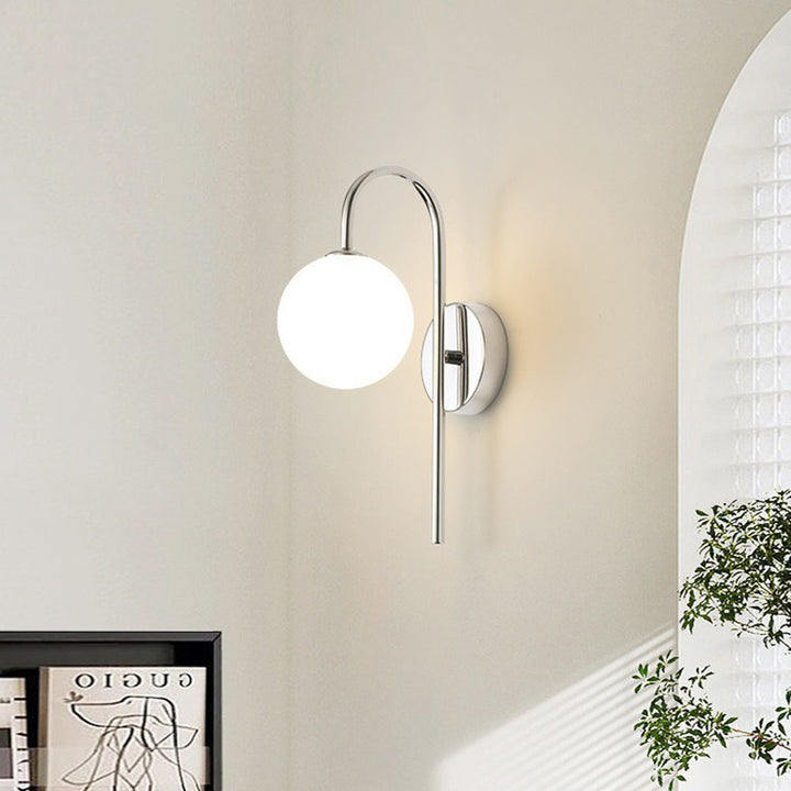 Lámpara de Aplique de Pared de 1 Luz de Círculo Geométrico de Simplicidad Moderna de Vidrio de Aluminio para Sala de Estar 