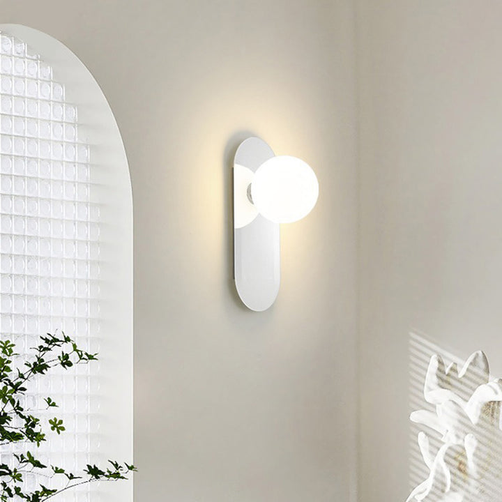 Lámpara de Aplique de Pared de 1 Luz de Círculo Geométrico de Simplicidad Moderna de Vidrio de Aluminio para Sala de Estar 