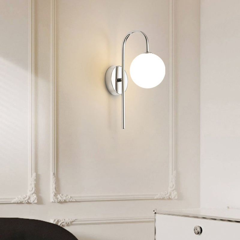 Applique murale 1 lumière en verre et aluminium avec cercle géométrique de simplicité moderne pour salon 