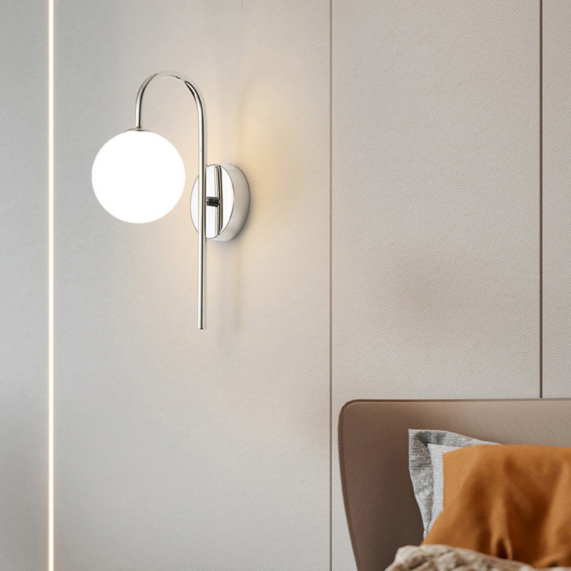 Lámpara de Aplique de Pared de 1 Luz de Círculo Geométrico de Simplicidad Moderna de Vidrio de Aluminio para Sala de Estar 