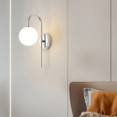 Applique murale 1 lumière en verre et aluminium avec cercle géométrique de simplicité moderne pour salon 