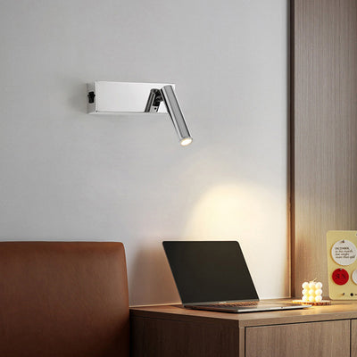 Lampe murale moderne de luxe en cylindre de fer et d'aluminium à 1 lumière réglable pour salon 