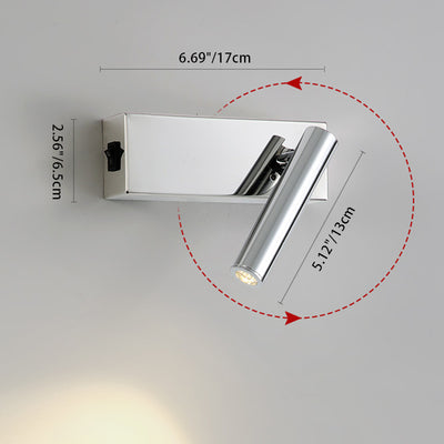 Lampe murale moderne de luxe en cylindre de fer et d'aluminium à 1 lumière réglable pour salon 