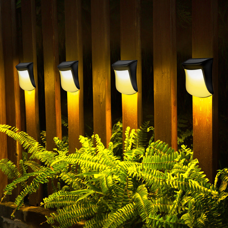 Zeitgenössische industrielle gebogene ABS Solar wasserdichte LED Außenwandleuchte für den Garten 