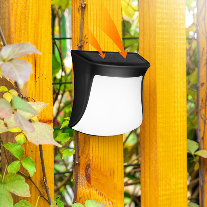 Zeitgenössische industrielle gebogene ABS Solar wasserdichte LED Außenwandleuchte für den Garten 