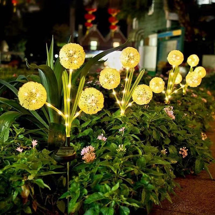 Luz de jardín solar impermeable LED de flor de diente de león artificial creativa contemporánea para patio exterior 