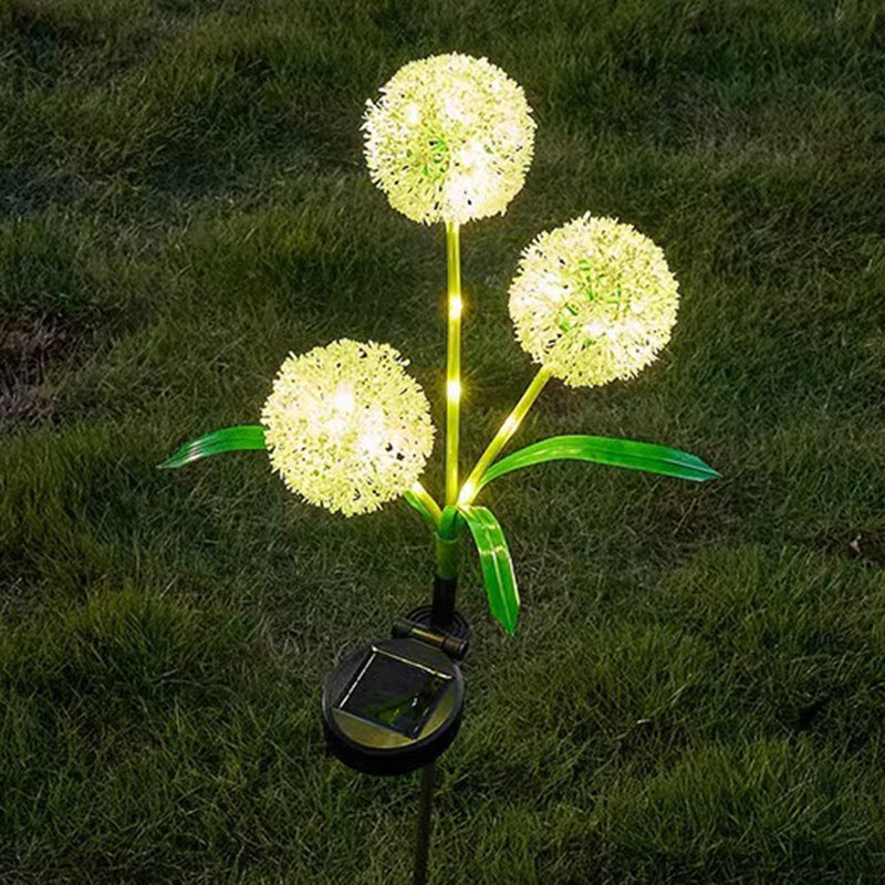 Luz de jardín solar impermeable LED de flor de diente de león artificial creativa contemporánea para patio exterior 