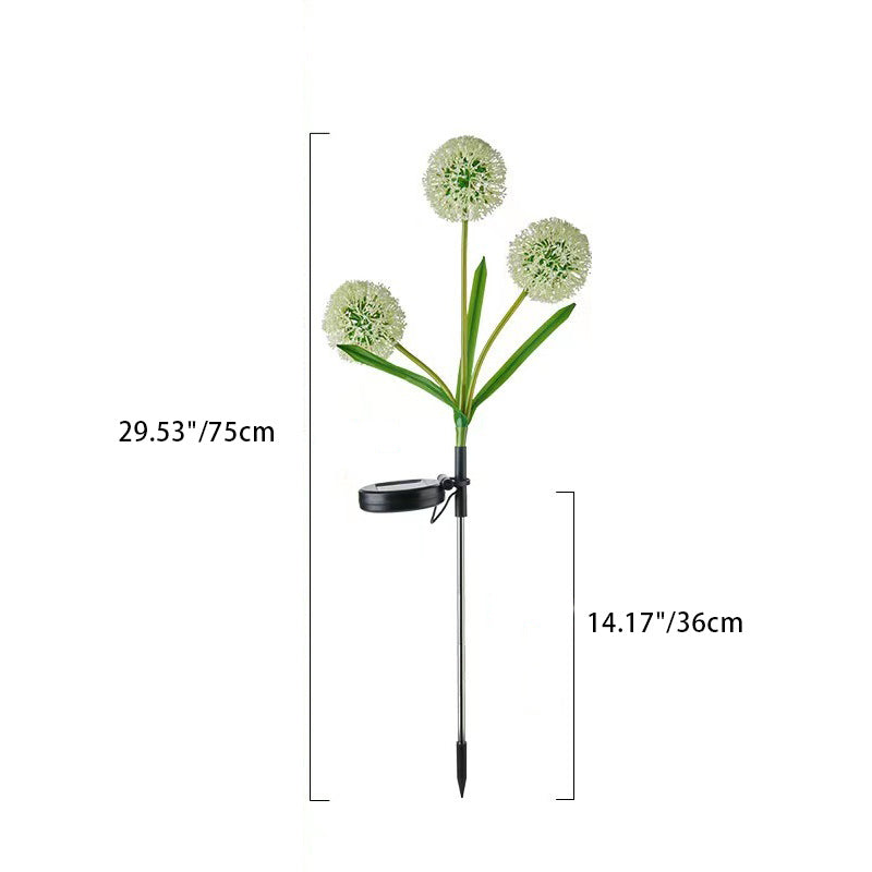 Luz de jardín solar impermeable LED de flor de diente de león artificial creativa contemporánea para patio exterior 