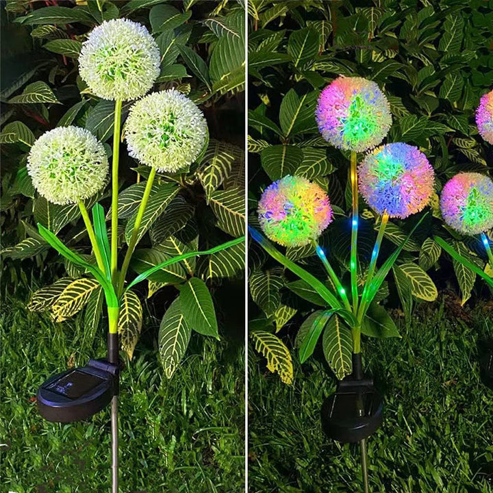 Luz de jardín solar impermeable LED de flor de diente de león artificial creativa contemporánea para patio exterior 