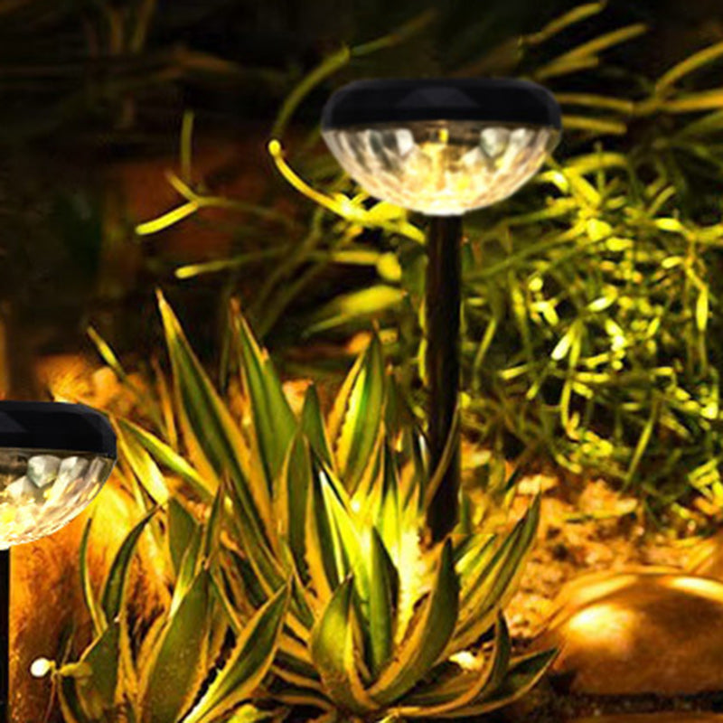 Contemporary Industrial ABS Round LED Solar Waterproof Lawn Insert Light For Outdoor Patio