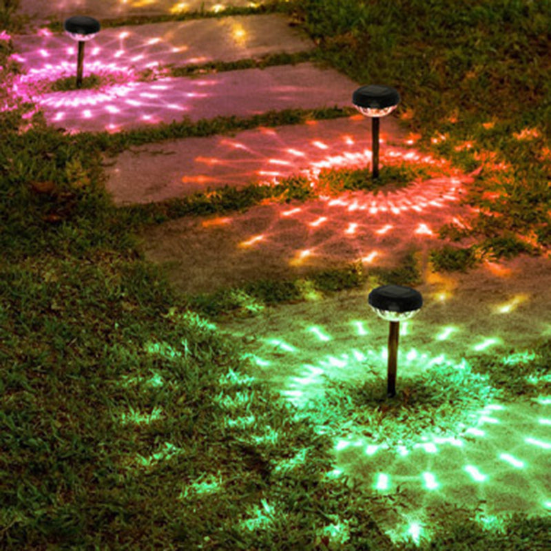 Contemporary Industrial ABS Round LED Solar Waterproof Lawn Insert Light For Outdoor Patio