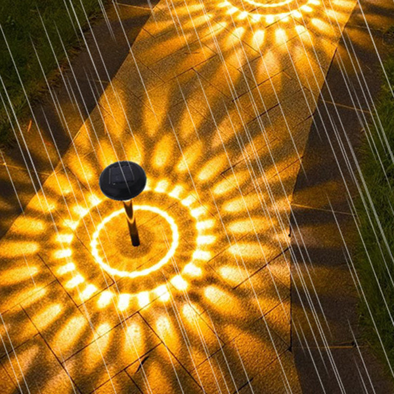 Contemporary Industrial ABS Round LED Solar Waterproof Lawn Insert Light For Outdoor Patio