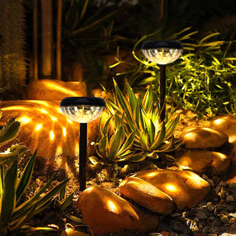 Contemporary Industrial ABS Round LED Solar Waterproof Lawn Insert Light For Outdoor Patio