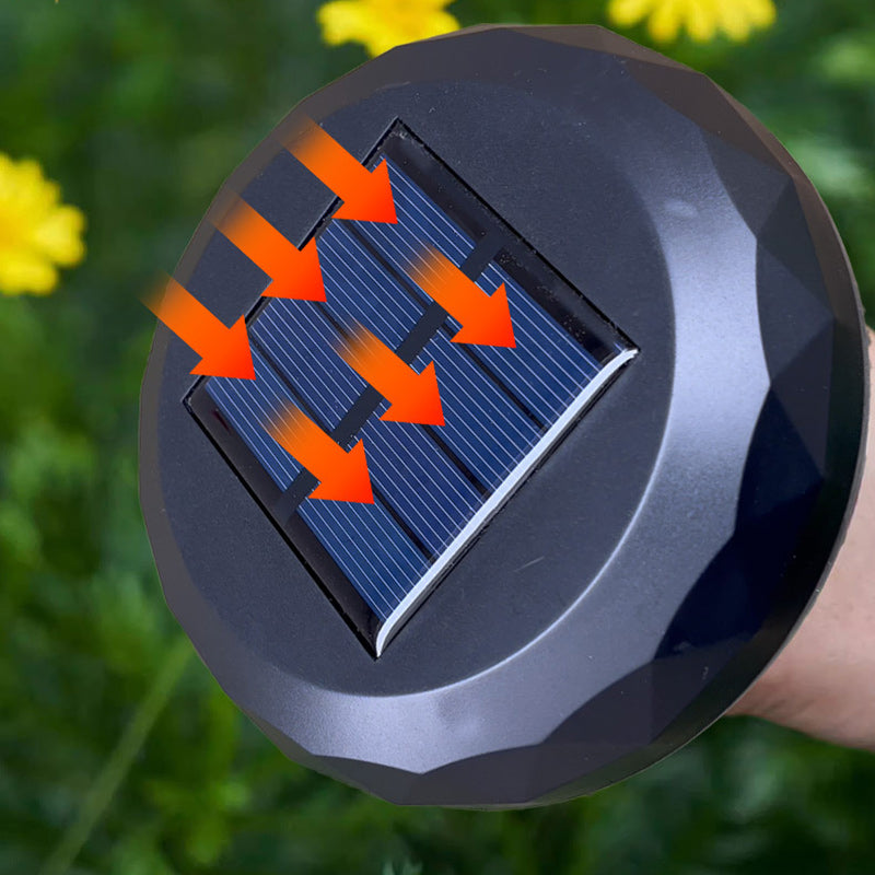 Contemporary Industrial ABS Round LED Solar Waterproof Lawn Insert Light For Outdoor Patio