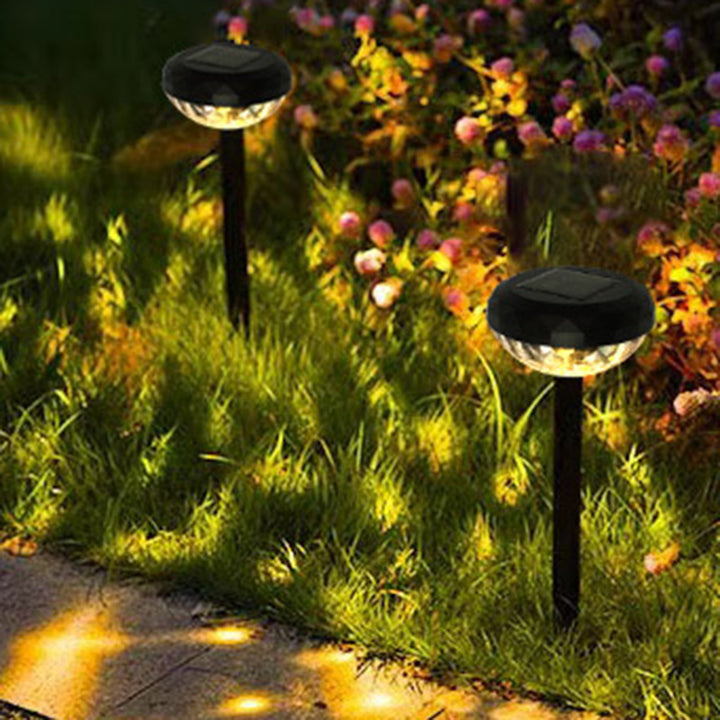 Zeitgenössisches industrielles ABS rundes LED-wasserdichtes Rasen-Einsatz-Solarlicht für Patio im Freien 