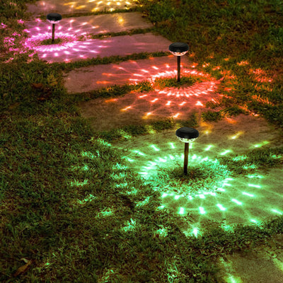 Contemporary Industrial ABS Round LED Solar Waterproof Lawn Insert Light For Outdoor Patio