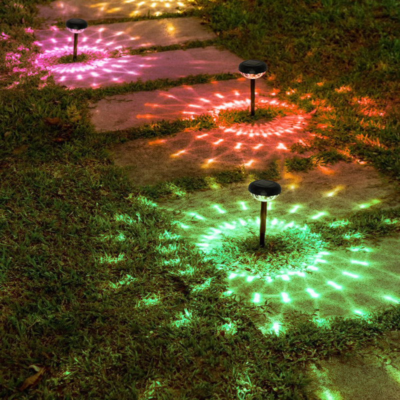 Contemporary Industrial ABS Round LED Solar Waterproof Lawn Insert Light For Outdoor Patio
