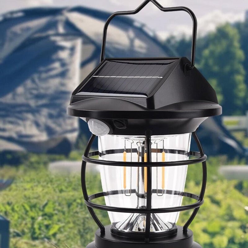 Zeitgenössische industrielle ABS-Körpererkennungs-LED-Solar-Außenleuchte Campinglampe für Außenbereich 