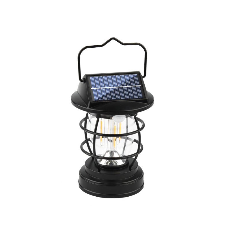 Zeitgenössische industrielle ABS-Körpererkennungs-LED-Solar-Außenleuchte Campinglampe für Außenbereich 