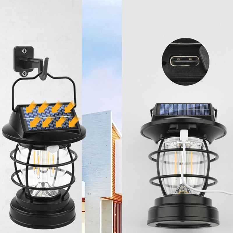 Zeitgenössische industrielle ABS-Körpererkennungs-LED-Solar-Außenleuchte Campinglampe für Außenbereich 