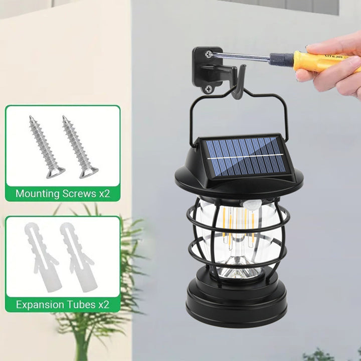 Zeitgenössische industrielle ABS-Körpererkennungs-LED-Solar-Außenleuchte Campinglampe für Außenbereich 