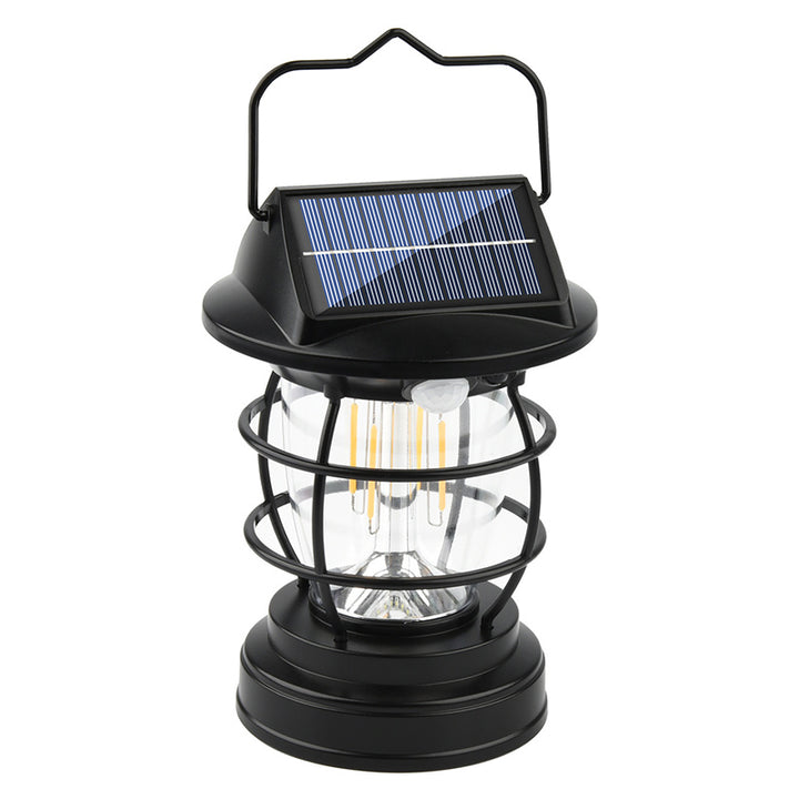 Zeitgenössische industrielle ABS-Körpererkennungs-LED-Solar-Außenleuchte Campinglampe für Außenbereich 