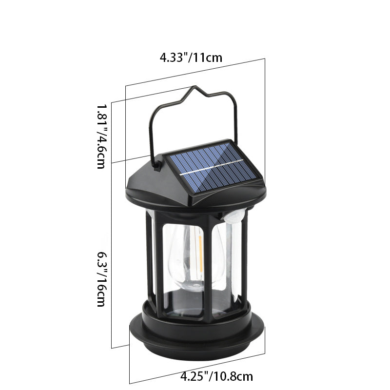 Zeitgenössische industrielle ABS-Körpererkennungs-LED-Solar-Außenleuchte Campinglampe für Außenbereich 
