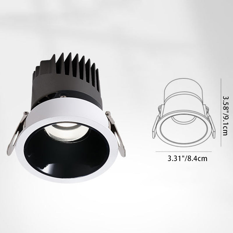 Modern Minimalist Aluminum Round LED Recessed Spotlight Flush Mount Ceiling Light For Living Room