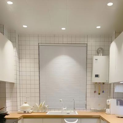 Modern Minimalist Aluminum Round LED Recessed Spotlight Flush Mount Ceiling Light For Living Room