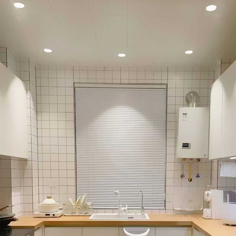 Modern Minimalist Aluminum Round LED Recessed Spotlight Flush Mount Ceiling Light For Living Room