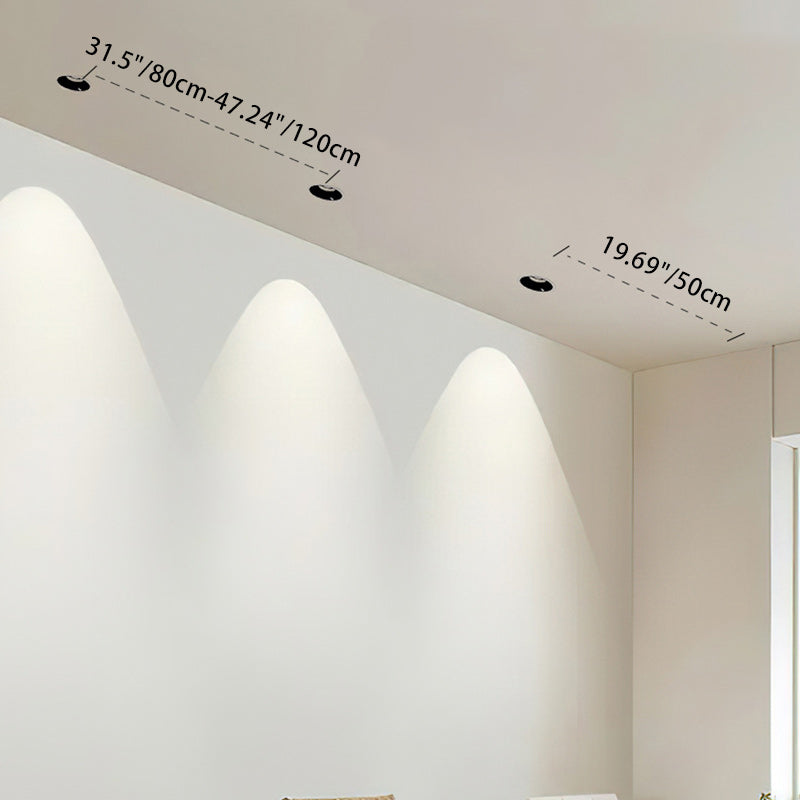Modern Minimalist Aluminum Round LED Recessed Spotlight Flush Mount Ceiling Light For Living Room