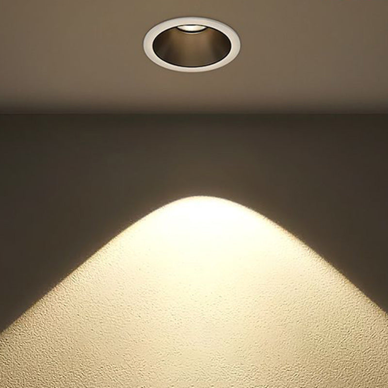 Modern Minimalist Aluminum Round LED Recessed Spotlight Flush Mount Ceiling Light For Living Room