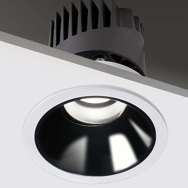 Modern Minimalist Aluminum Round LED Recessed Spotlight Flush Mount Ceiling Light For Living Room