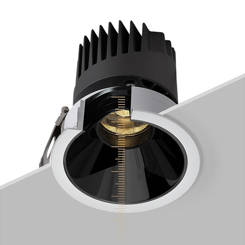 Modern Minimalist Aluminum Round LED Recessed Spotlight Flush Mount Ceiling Light For Living Room
