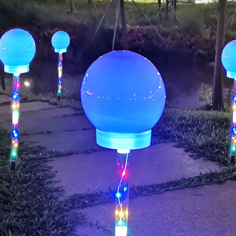 Globe industriel contemporain Balle solaire LED étanche pour pelouse avec insert pour patio extérieur 