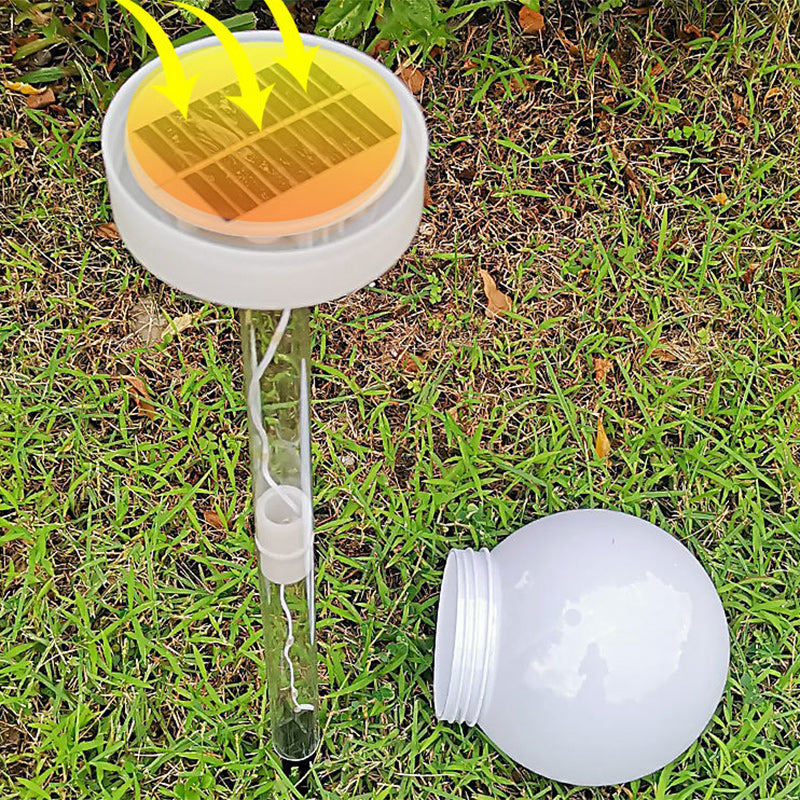 Globe industriel contemporain Balle solaire LED étanche pour pelouse avec insert pour patio extérieur 