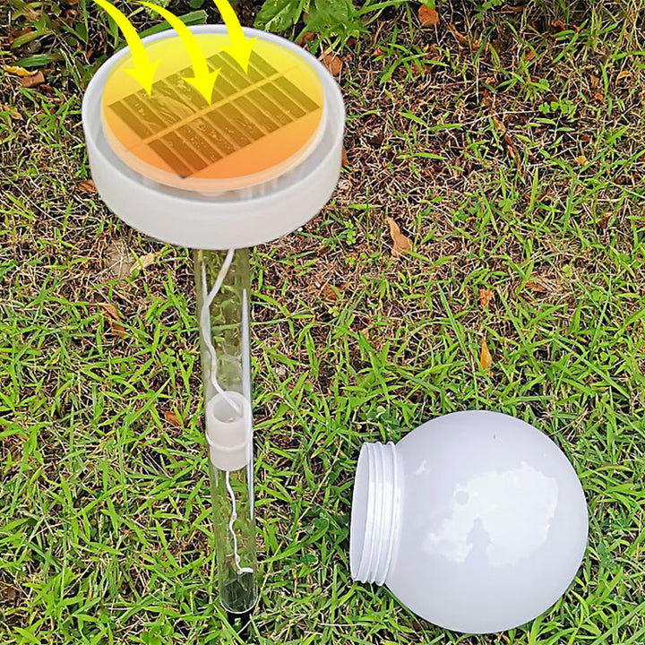 Globe industriel contemporain Balle solaire LED étanche pour pelouse avec insert pour patio extérieur 