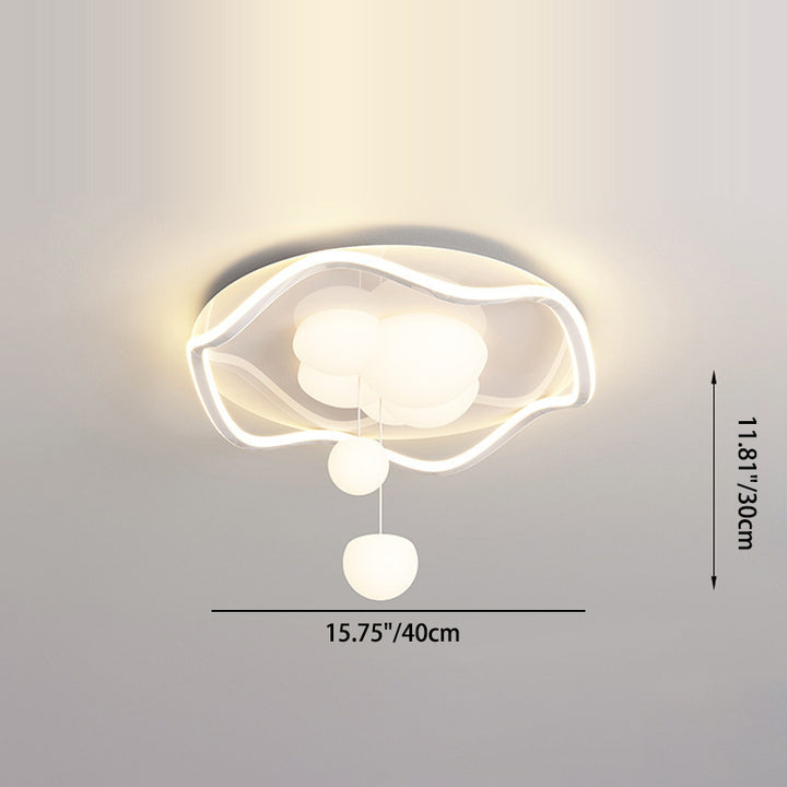 Plafonnier LED acrylique en fer ondulé nordique contemporain pour chambre à coucher 