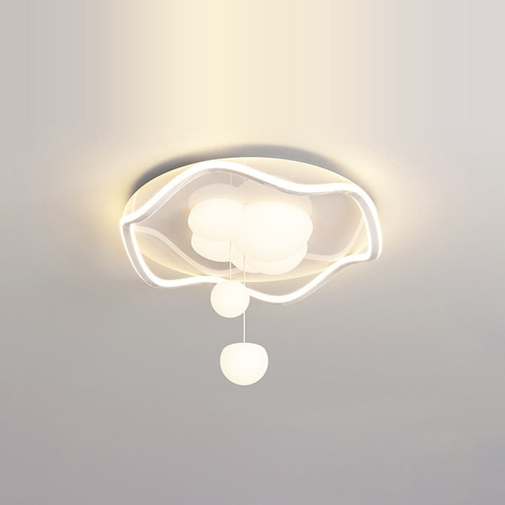 Plafonnier LED acrylique en fer ondulé nordique contemporain pour chambre à coucher 