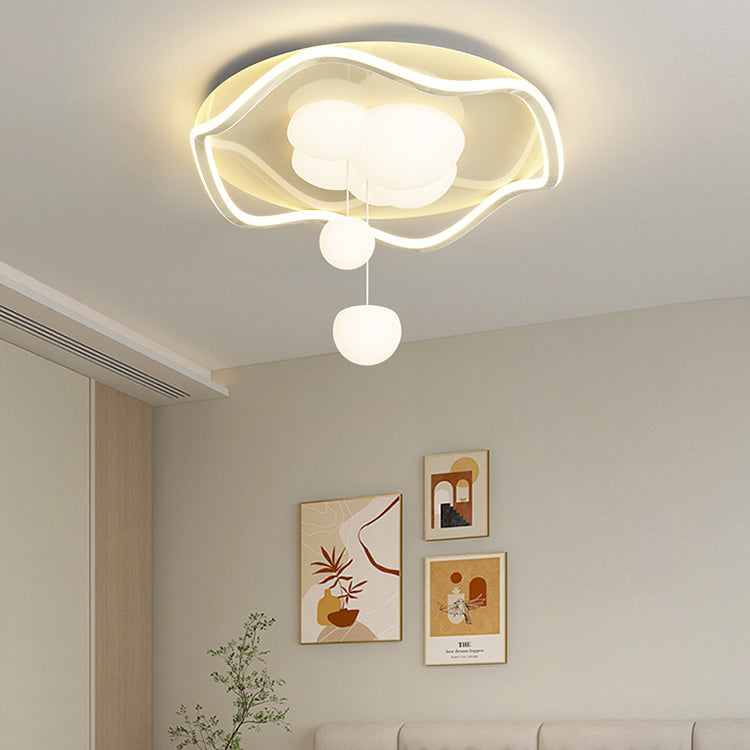 Plafonnier LED acrylique en fer ondulé nordique contemporain pour chambre à coucher 