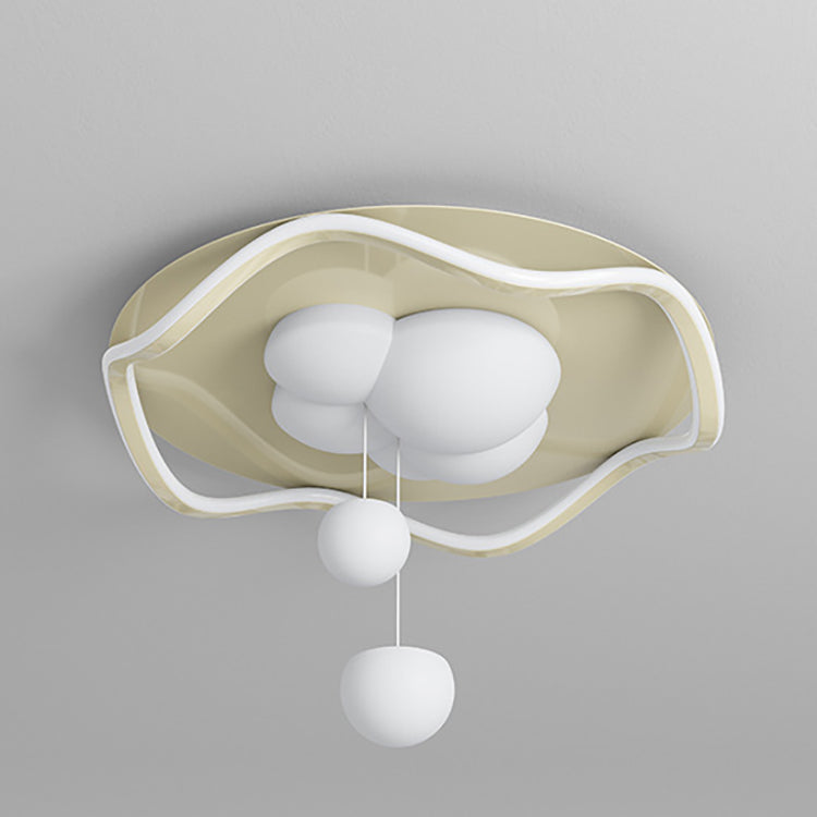 Plafonnier LED acrylique en fer ondulé nordique contemporain pour chambre à coucher 