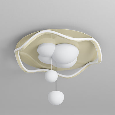 Zeitgenössische nordische Wellblech-Acryl-LED-Unterputz-Deckenleuchte für Schlafzimmer 
