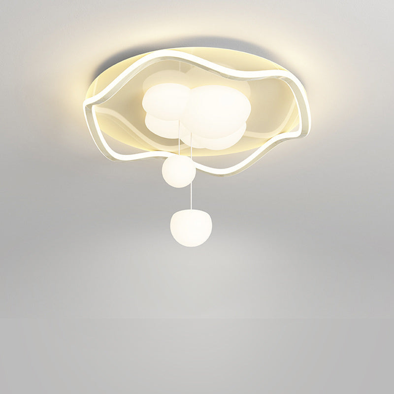 Plafonnier LED acrylique en fer ondulé nordique contemporain pour chambre à coucher 
