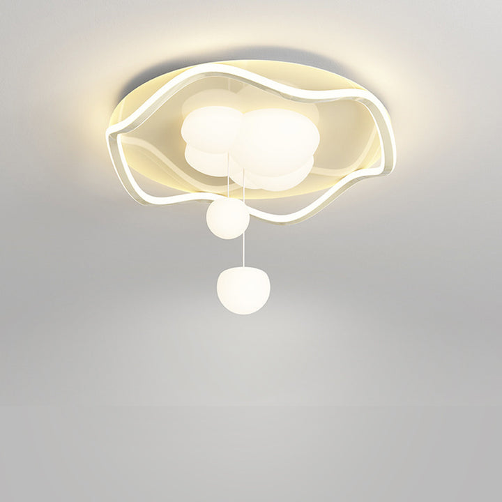 Plafonnier LED acrylique en fer ondulé nordique contemporain pour chambre à coucher 